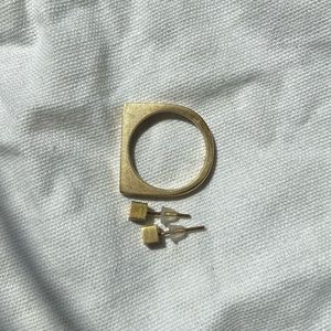Nisolo Brass Ring (Sz 8) and Earrings